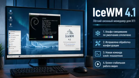 IceWM 4.1 отключает альфа-смешивание по умолчанию ради стабильной работы видео