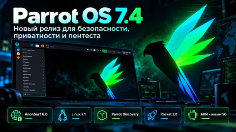 AnonSurf 6.0 стал центром Parrot OS 7.4 — система перешла на Linux 7.1 и расширила поддержку ARM