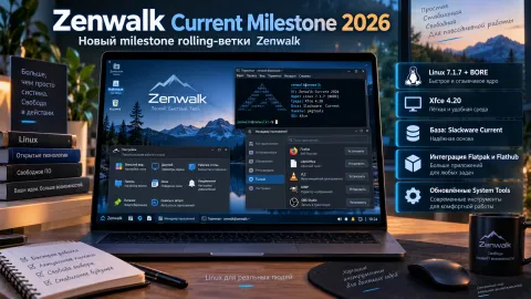 Zenwalk Current Milestone 2026 — Linux 7.1.7 с BORE, Xfce 4.20 и полная интеграция Flatpak