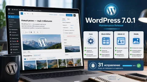 WordPress 7.0.1 — исправлены 31 ошибка в ядре, редакторе блоков, админке и медиа
