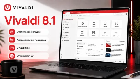 Vivaldi 8.1 — стабильные вкладки, улучшенное автоскрытие и переход на Chromium 150