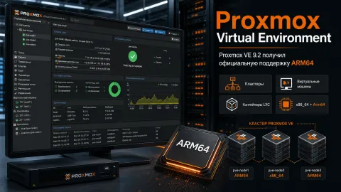 Proxmox VE 9.2 получила официальную поддержку Arm64 — платформа вышла за пределы x86-64