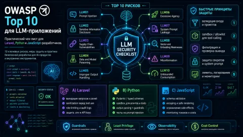 OWASP Top 10 для LLM-приложений: Практический чек-лист для Laravel, Python и JavaScript-разработчиков