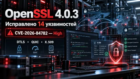 OpenSSL 4.0.3 закрывает 14 уязвимостей — DTLS мог раскрывать содержимое памяти