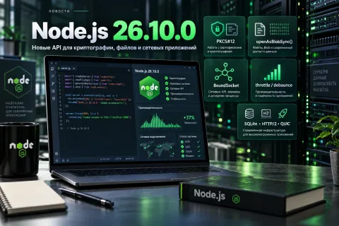 Node.js 26.10.0 — новые возможности для криптографии, файлов и сетевых приложений