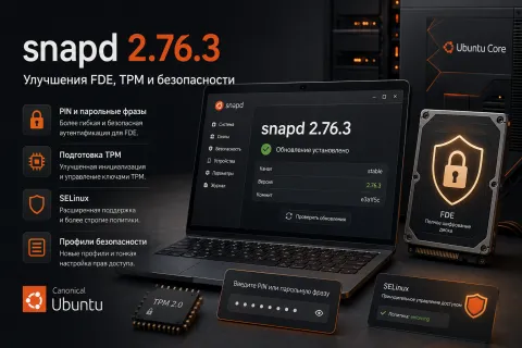 snapd 2.76.3 — улучшения FDE, TPM и подготовки профилей безопасности