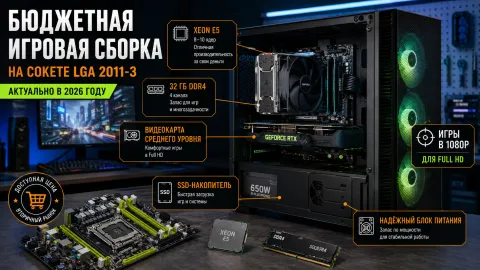 Бюджетная игровая сборка на LGA 2011-3 в 2026 году — конфигурация для Full HD за 50 тысяч рублей