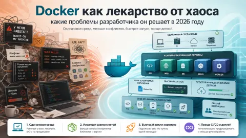 Docker как лекарство от хаоса: какие проблемы разработчика он решает в 2026 году