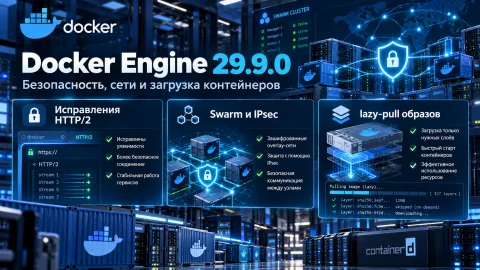 Docker Engine 29.9.0 — устранены уязвимости HTTP/2 и риск передачи открытого трафика в Swarm