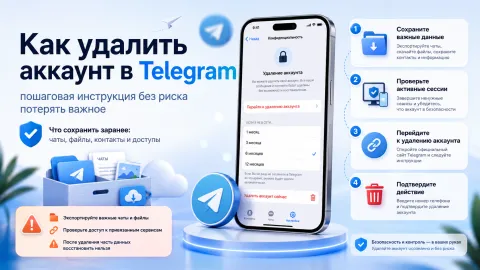 Как удалить аккаунт в Telegram: пошаговая инструкция без риска потерять важное