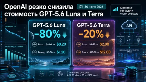 OpenAI снизила цены GPT-5.6 Luna на 80% и Terra на 20%