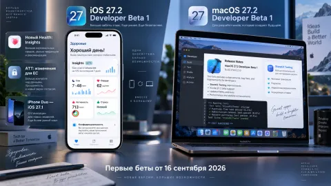 Apple запустила iOS 27.2 и macOS 27.2 Developer Beta 1 — iOS 27.1 связали с iPhone Duo