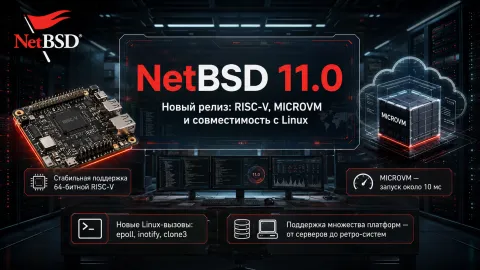 NetBSD 11.0 вышла с RISC-V, MICROVM и расширенной совместимостью с Linux