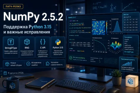 NumPy 2.5.2 получил сборки для Python 3.15 — исправлены StringDType, RNG и C API