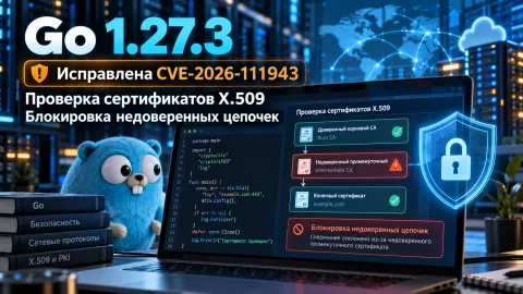 Go 1.27.3 блокирует недоверенные цепочки сертификатов — исправлена CVE-2026-111943