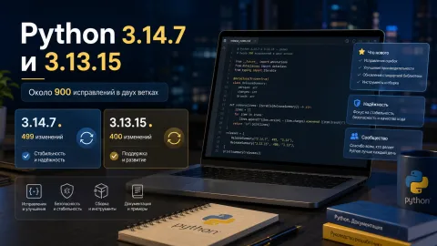 Python 3.14.7 и 3.13.15 — около 900 исправлений сразу для двух веток