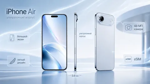 iPhone Air — тонкий смартфон Apple для тех, кто ценит лёгкость и большой экран