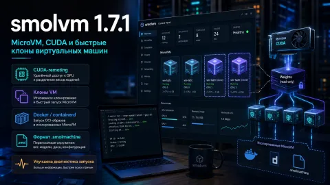smolvm 1.7.1 вышел вслед за 1.7.0 — microVM получили стабильные CUDA-форки и более надёжный запуск