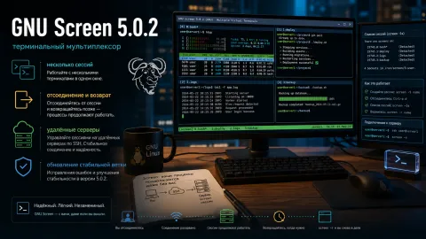 Терминальный мультиплексор GNU Screen получил обновление до версии 5.0.2