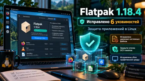 Flatpak 1.18.4 закрывает шесть уязвимостей — под угрозой были системные файлы и рабочий стол Linux