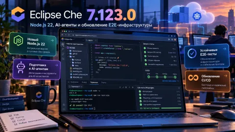 Eclipse Che 7.123.0 переводит E2E-тесты на Node.js 22 и готовит репозиторий к работе с AI-агентами