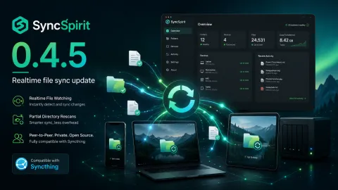 SyncSpirit 0.4.5 — P2P-синхронизация файлов получила realtime-мониторинг папок