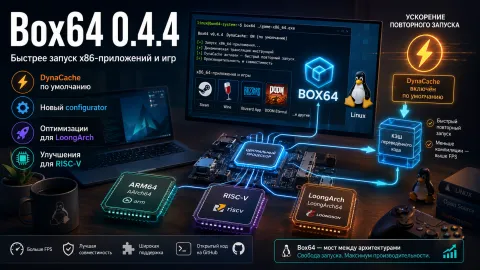 Box64 0.4.4 ускоряет запуск x86-игр на ARM, RISC-V и LoongArch — DynaCache включён по умолчанию