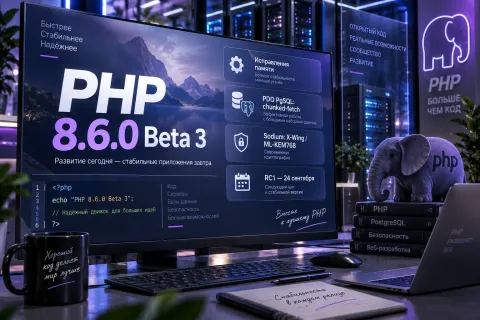 PHP 8.6.0 Beta 3 — исправления памяти, chunked-fetch для PostgreSQL и новые KEM API