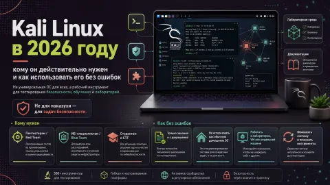 Kali Linux в 2026 году: кому он действительно нужен и как использовать его без ошибок
