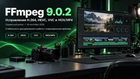 В FFmpeg 9.0.2 исправили H.264, HEVC, VVC и обработку MOV