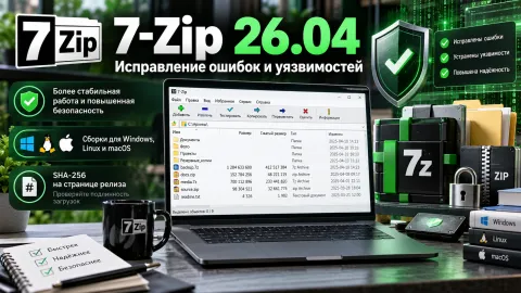 7-Zip 26.04 закрывает ошибки и уязвимости — подробности исправлений пока не раскрыты