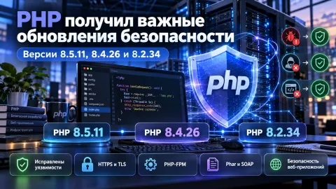 PHP 8.5.11, 8.4.26 и 8.2.34 — устранены уязвимости в HTTPS, PHP-FPM и обработке архивов