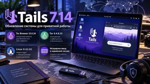 Tails 7.14 переносит свежие исправления Tor в анонимную ОС — обновлены браузер, клиент и ядро Linux