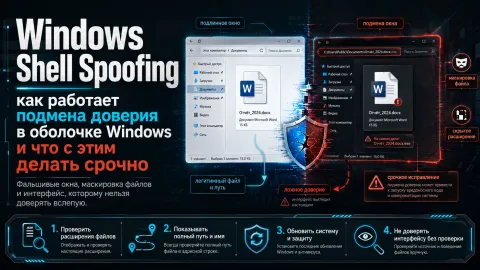Windows Shell Spoofing: как работает подмена доверия в оболочке Windows и что с этим делать срочно