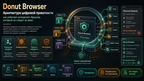 Donut Browser: Архитектура цифровой приватности — как работает антидетект-браузер, который не следит за вами