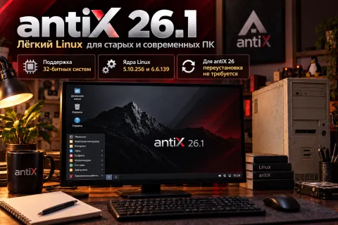 antiX 26.1 вышла с исправлениями и новыми ядрами Linux — переустановка antiX 26 не нужна