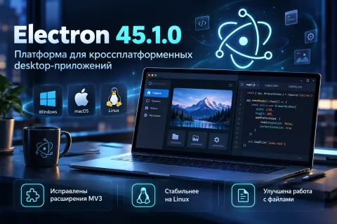 Electron 45.1.0 — исправлены сбои расширений и ошибки доступа к файлам