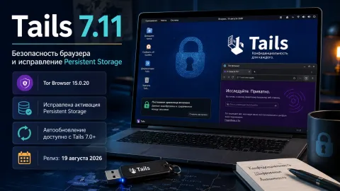 Tails 7.11 — исправлена активация Persistent Storage и обновлён Tor Browser