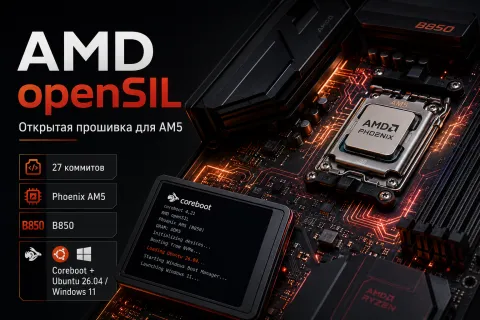 AMD openSIL готовят к AM5 — 27 коммитов добавляют Phoenix, B850, USB и графику