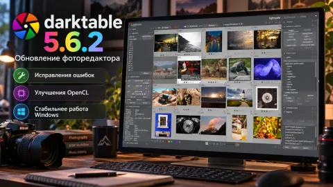 darktable 5.6.2 устранил захват фокуса в Windows — OpenCL и AI-модули тоже исправлены