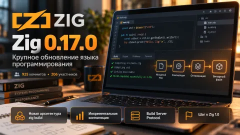 Zig 0.17.0 ускоряет сборку проектов и приближает язык к версии 1.0