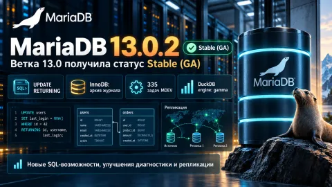 MariaDB 13.0.2 получила Stable — ветка 13.0 завершила путь от Preview до GA