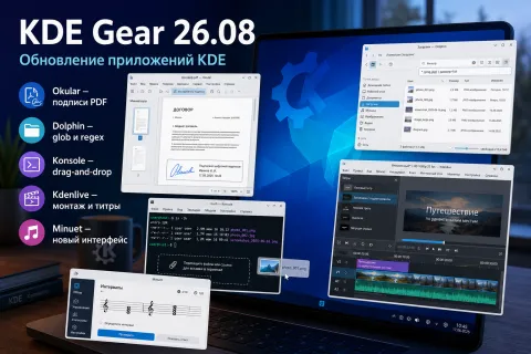 KDE Gear 26.08 — усиленная работа с PDF, новые фильтры Dolphin и улучшения Kdenlive
