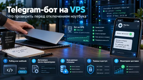Telegram-бот на VPS: что проверить перед отключением ноутбука