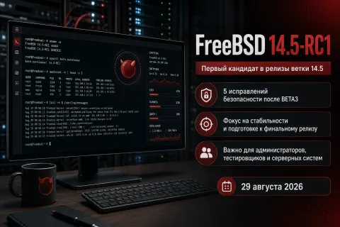 FreeBSD 14.5-RC1 — исправления ядра, OpenSSL и переход kmods на пакеты 14.5