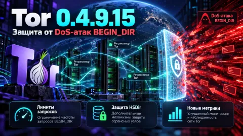 Tor усилил защиту от атак через BEGINDIR — изменения в версии 0.4.9.15