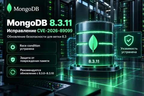 MongoDB 8.3.11 — исправлена race condition, способная повредить память сервера