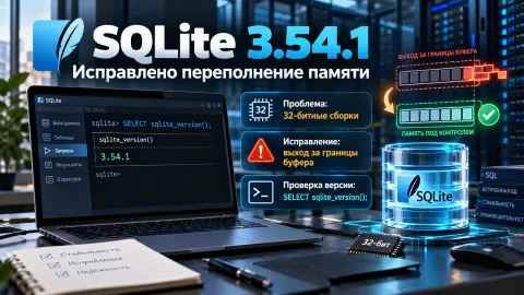 SQLite 3.54.1 устранила переполнение памяти в 32-битных сборках