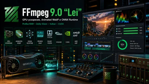 FFmpeg 9.0 «Lei» ускоряет обработку на GPU и добавляет Animated WebP