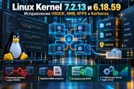 В Linux Kernel исправили подмену данных через VSOCK и ошибки SMB — версии 7.2.13 и 6.18.59